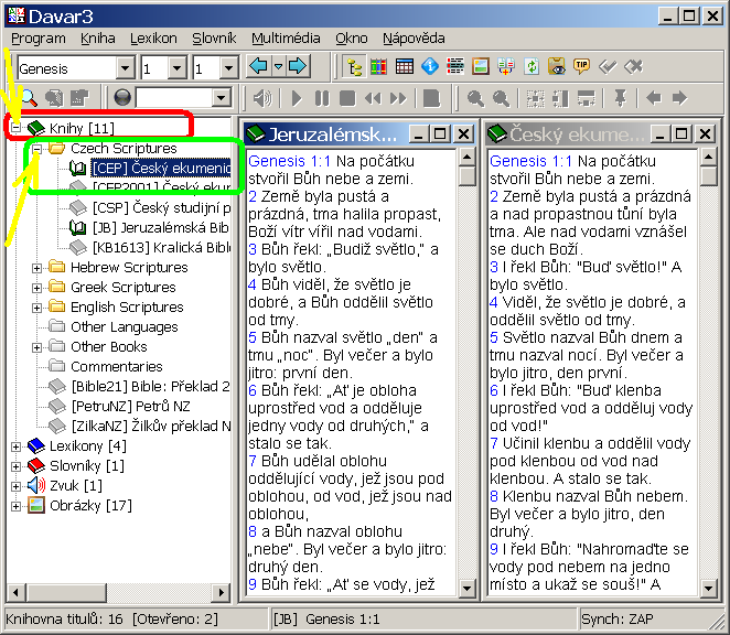 Český překlad v Davar