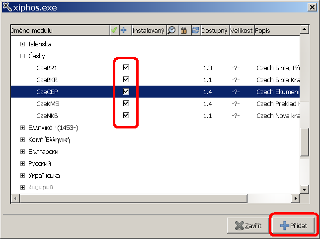 Výběr českých textů ke stažení a instalaci